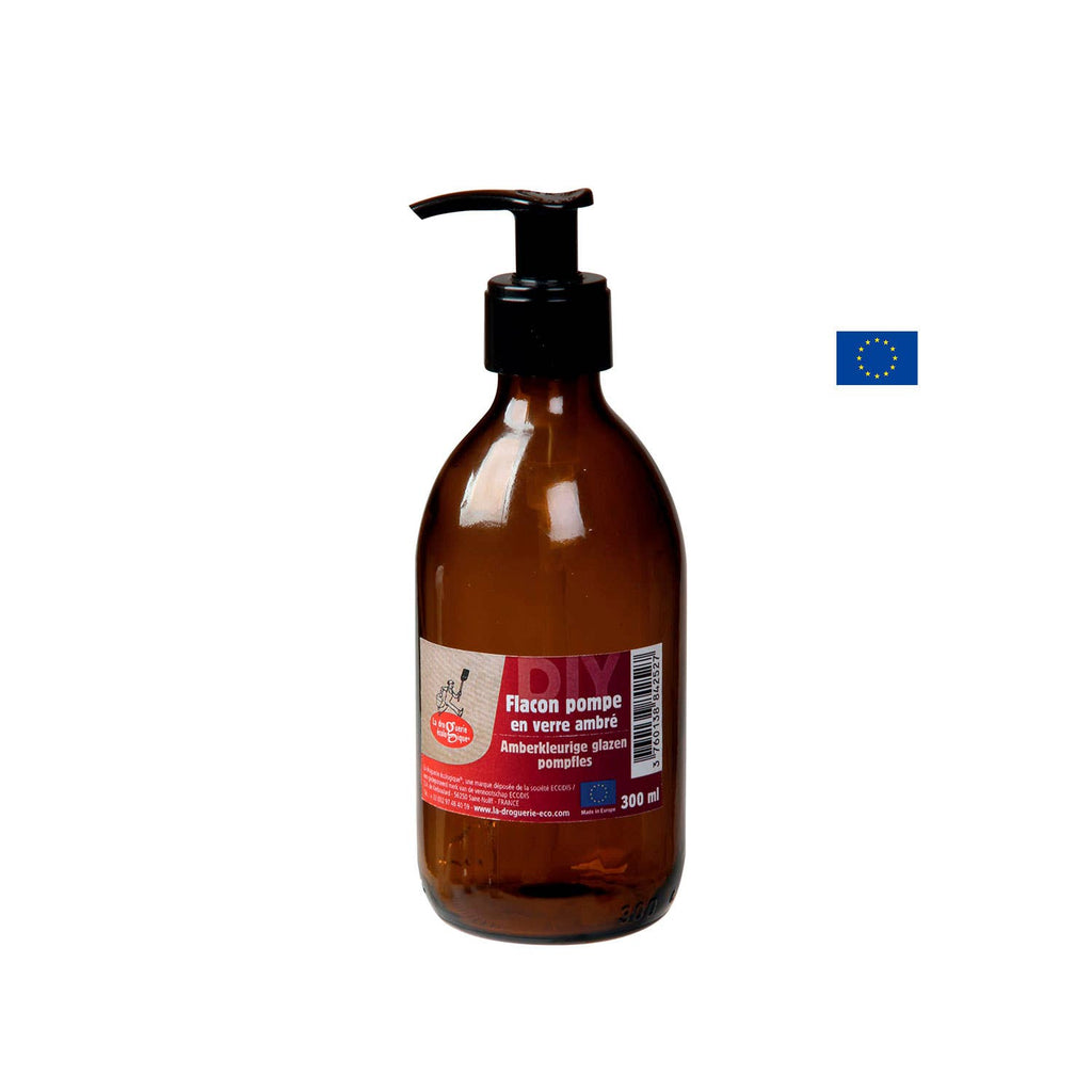 Flacon Pompe En Verre Ambré 300ml - La Droguerie