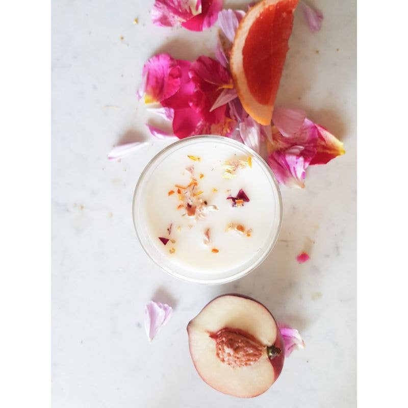Bougie parfumée artisanale cire végétale - Pivoine nectarine: 150G ± 40H