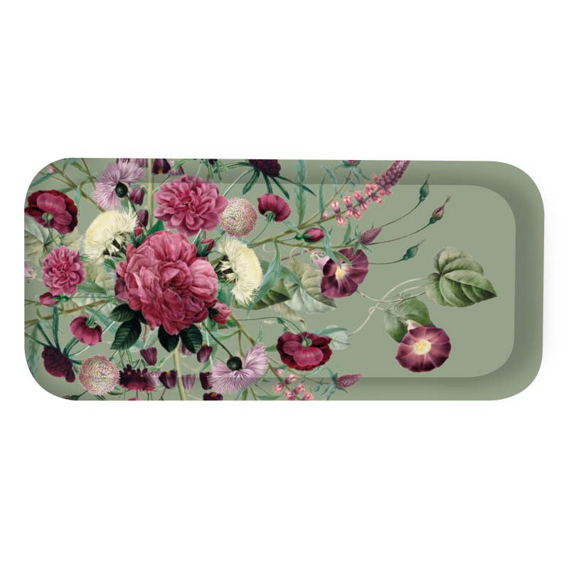 Plateau jardin de fleurs en fleurs 32x15 cm