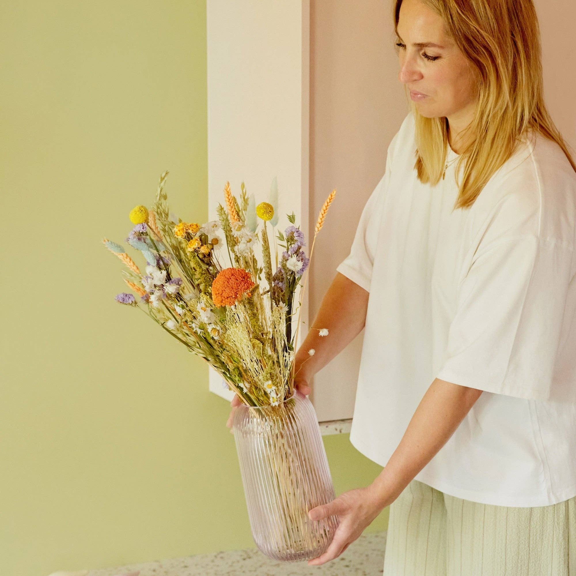 Fleurs séchées - Bouquet champêtre - Délice pastel: Petit