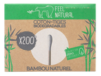 Boîte de 200 cotons-tiges en bambou naturel