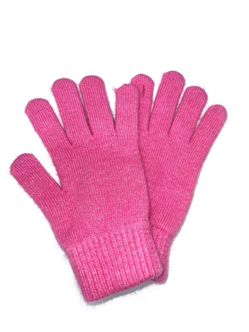 ST-3018 Gant avec laine d'angora uni: Bleu