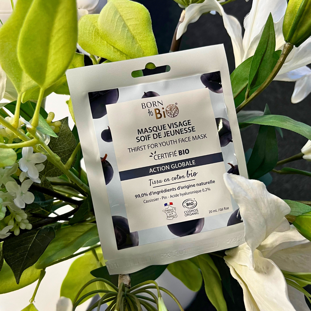 Masque visage Soif de Jeunesse en coton - Certifié Bio