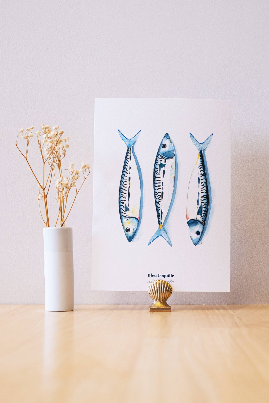 Papeterie Affiche Illustration Déco -  Les Maquereaux: 14.8 x 21 cm