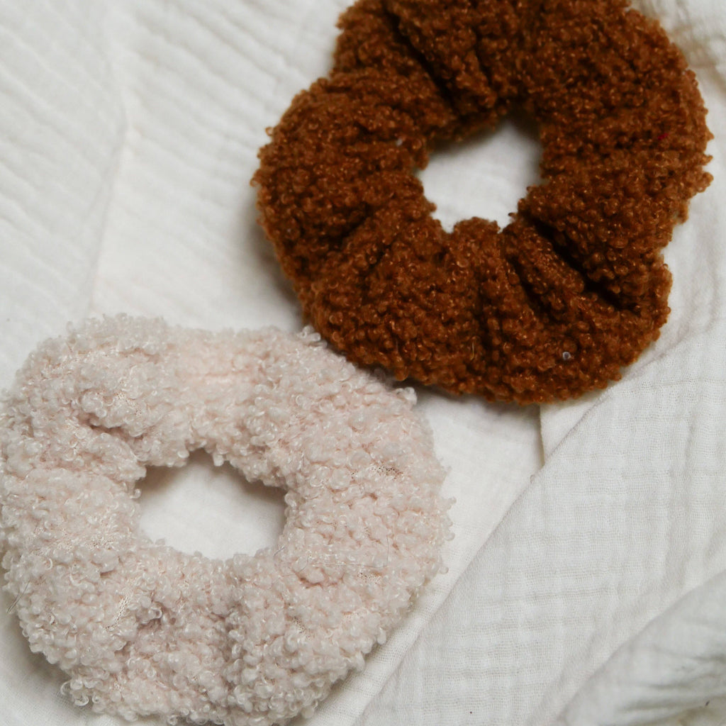 Lot de 2 chouchou sherpa: Kaki & Ecru