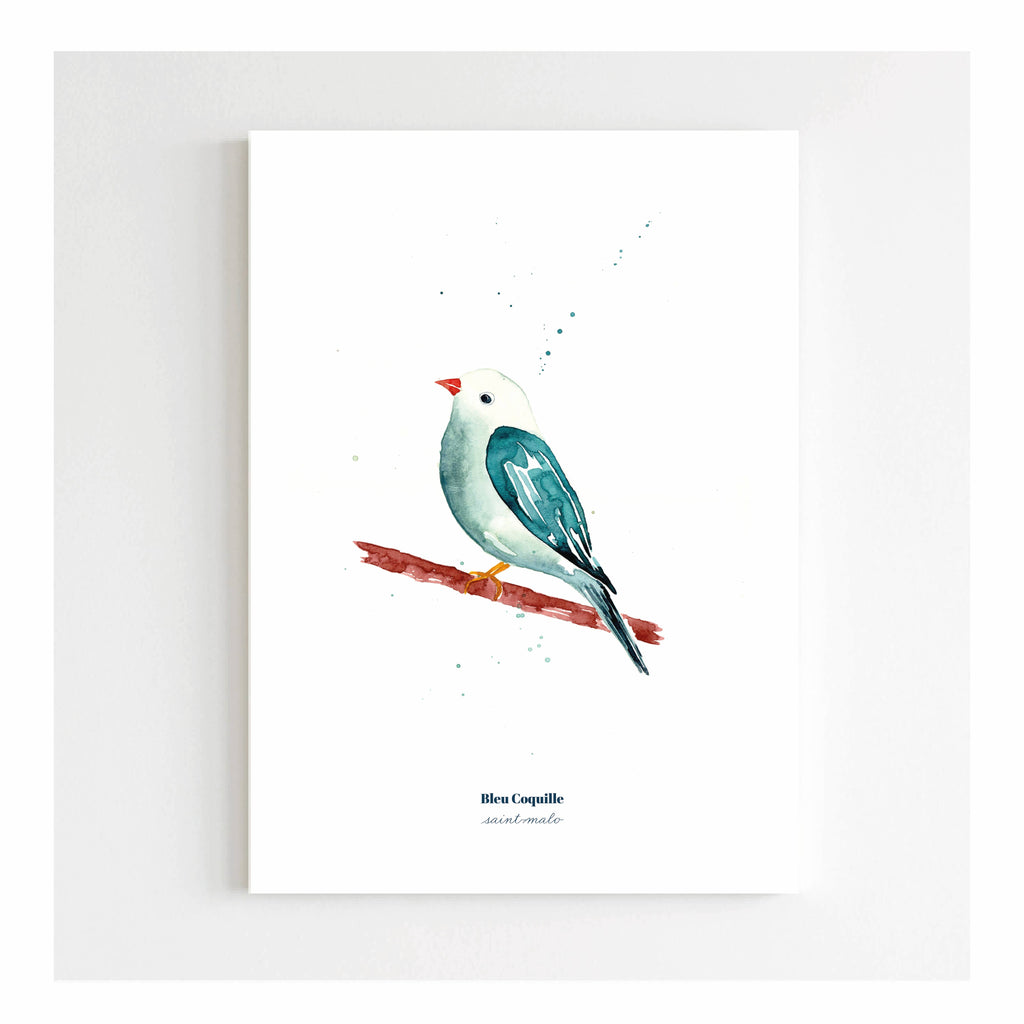 Papeterie Affiche Illustration - L'Oiseau Bleu 🐦: 21 x 29.7