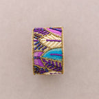 Bracelet ajustable, paillettes, feuilles: Fuchsia