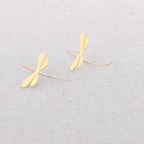 Boucles d'oreilles en acier Libellule: Or