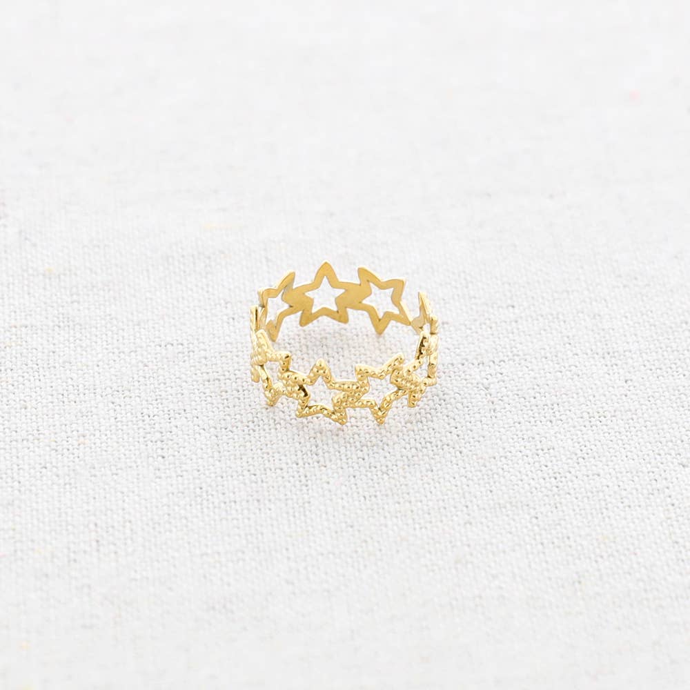 Bague en acier Hollow Stars: Or