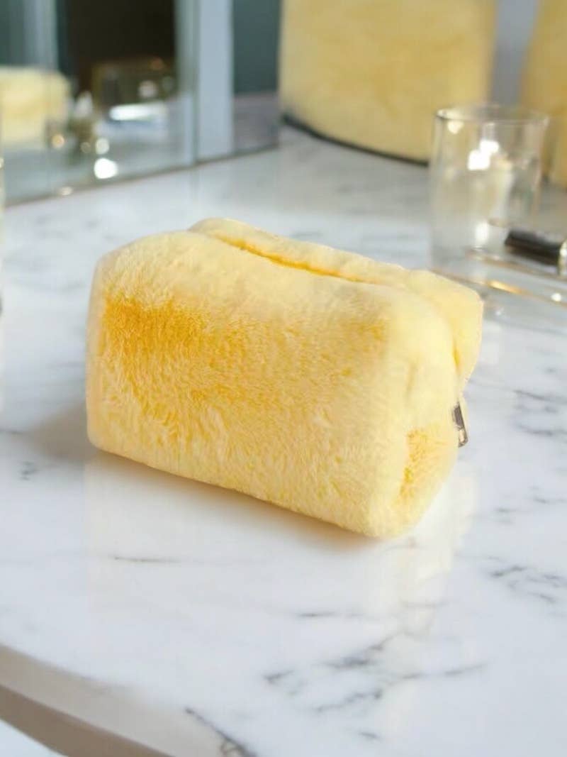 Trousse en fausse fourrure (20x13cm) CY23: Blanc