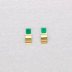 Boucles d'oreilles géométriques en acier: Vert olive