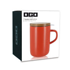 Tisanière juliet paprika en grès et couvercle en acacia