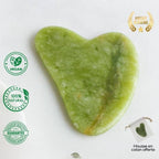 Pierre de massage en jade vert - Gua Sha masseur facial