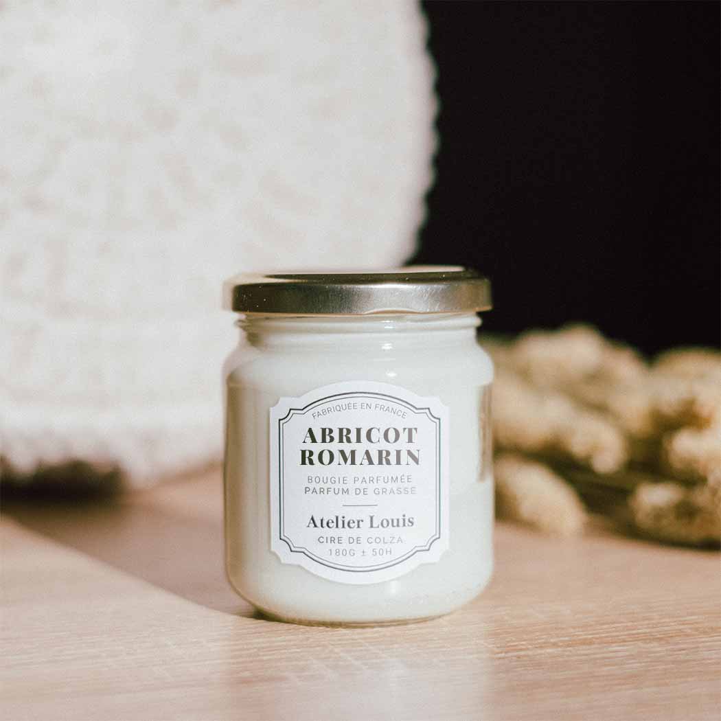 Bougie Parfumée Abricot Romarin: Petite - 25H de combustion