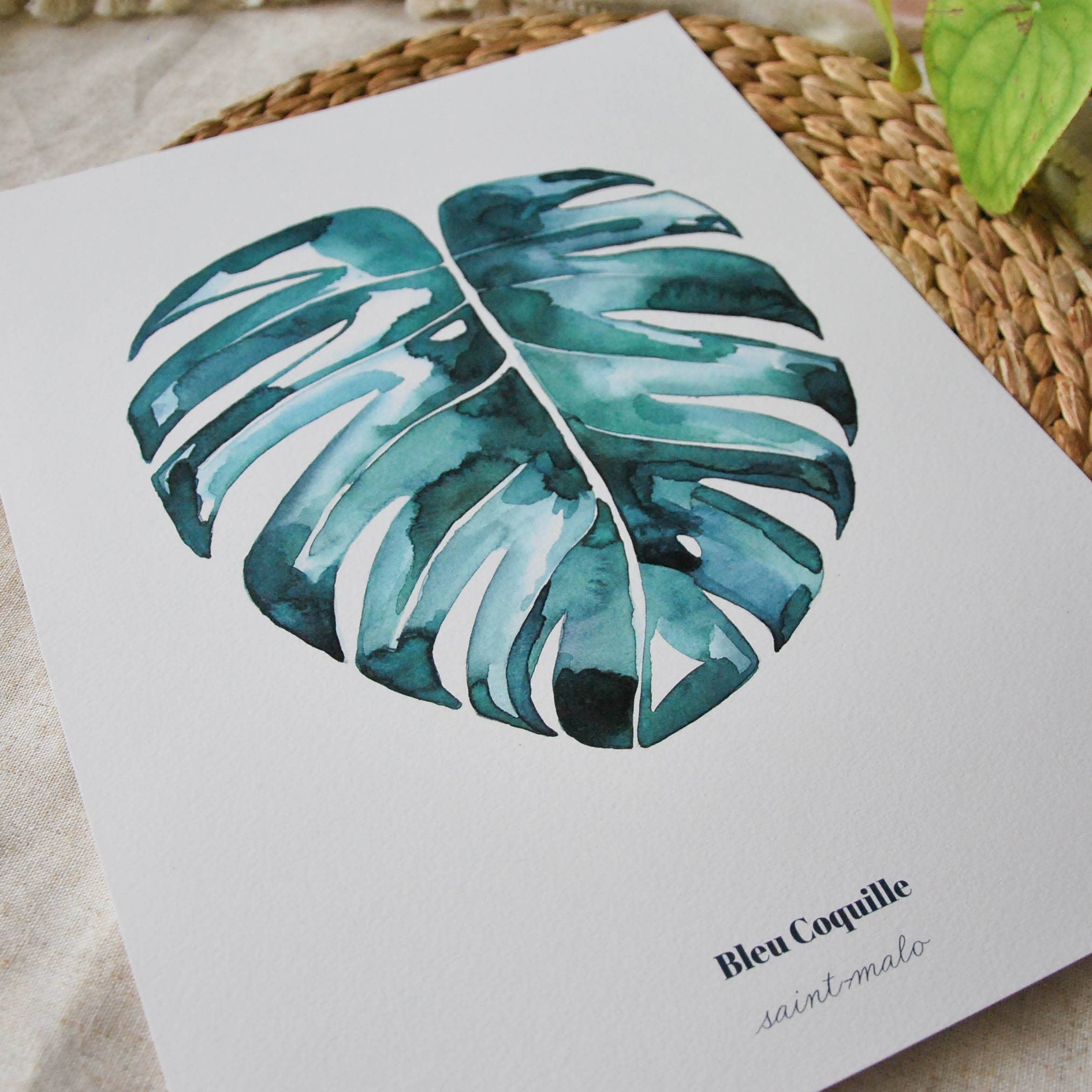 Papeterie Affiche Illustration Déco - Monstera Végétale 🌿: 14.8 x 21 cm