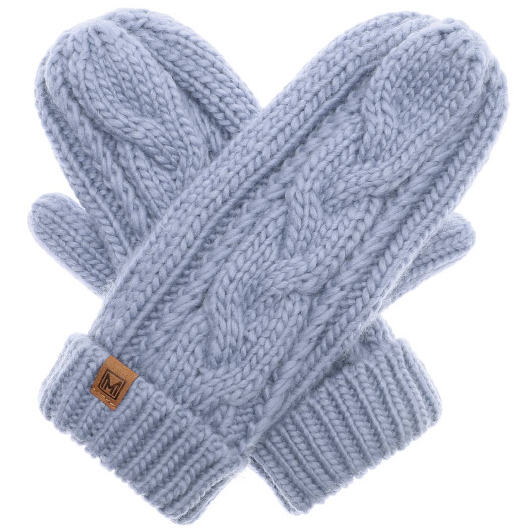 Gants d'hiver Mitaines en tricot torsadé avec doublure polaire: ROUGIR / Taille unique