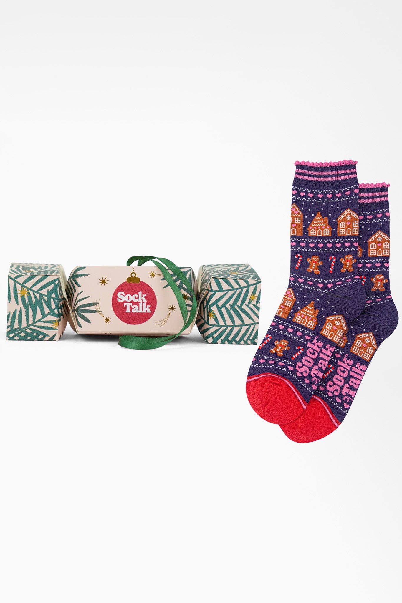 Coffret cadeau chaussettes en bambou pour femmes Cracker de Noël Pain d'épice: ROYAUME-UNI 3-7 | UE 36-40 | ÉTATS-UNIS 5-9