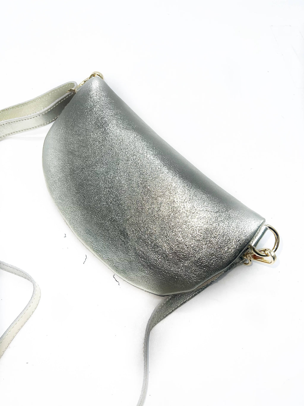 Sac Banane Bi-Matière Noir cuir– Fabrication Italienne: Camel