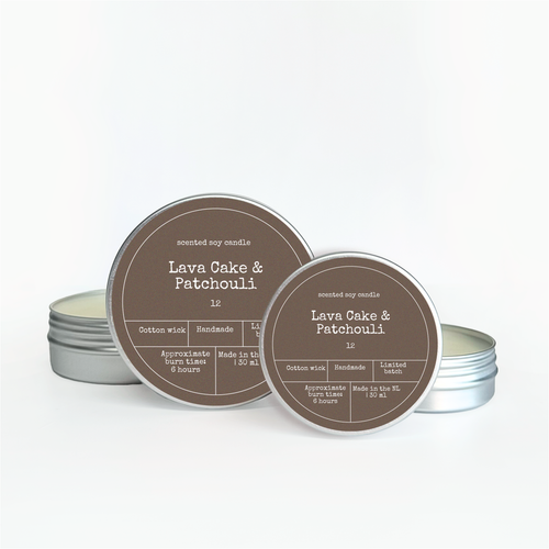 BOUGIE PARFUMÉE EN CIRE DE SOJA | Gâteau de lave & Patchouli: Moyenne