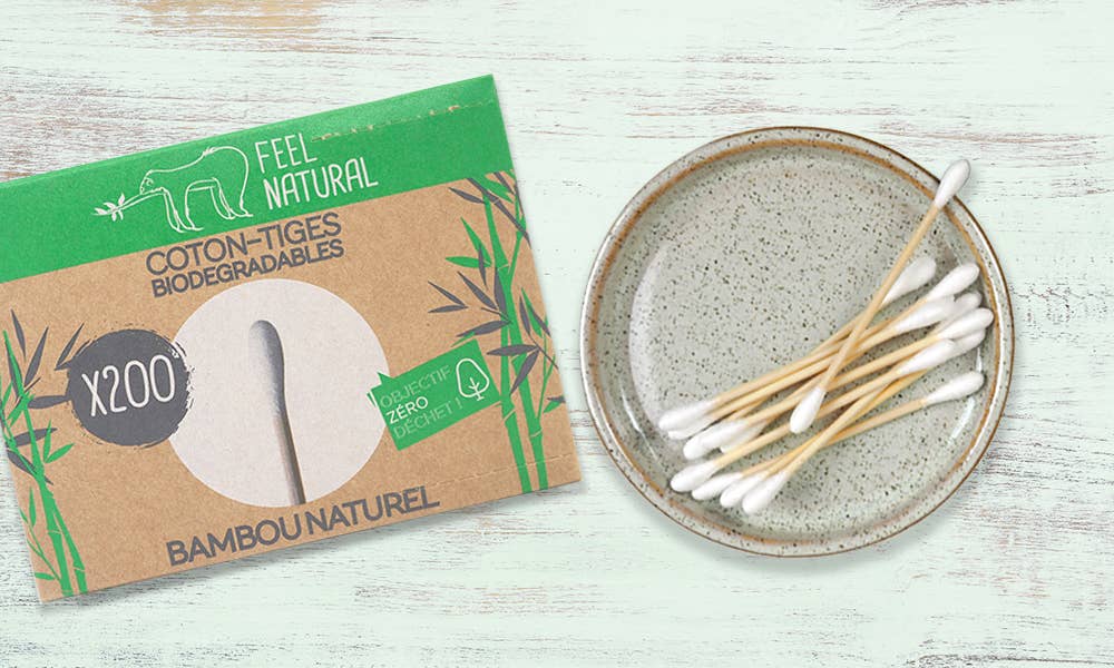 Boîte de 200 cotons-tiges en bambou naturel