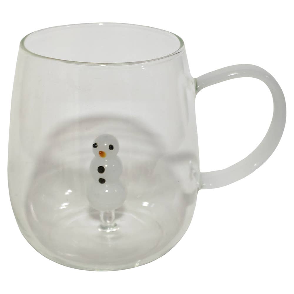 MUG DE NOËL EN BOROSILICATE BONHOMME DE NEIGE 3D 450ML