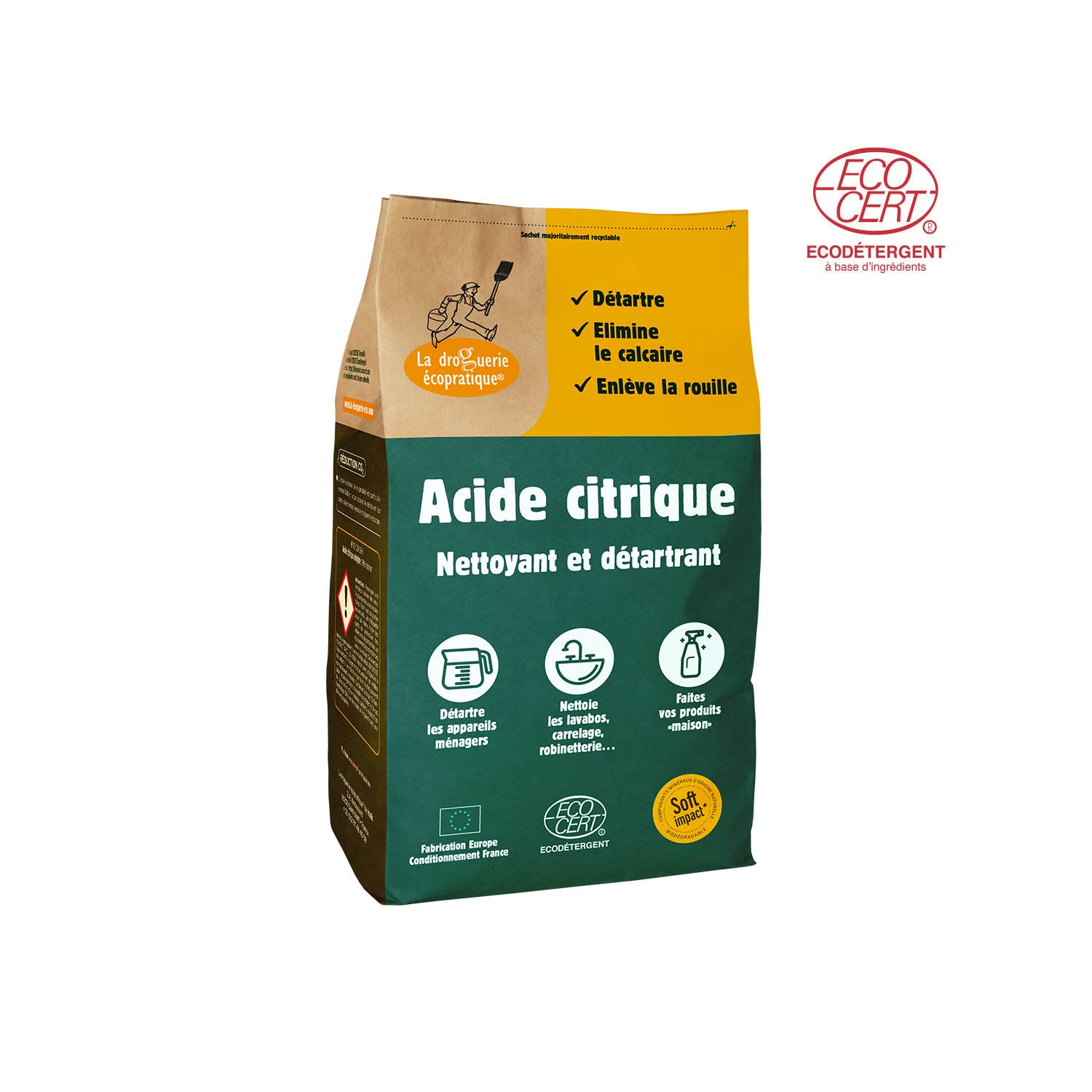 Acide Citrique 1kg Nettoyant Écologique Multi-usages - La Droguerie