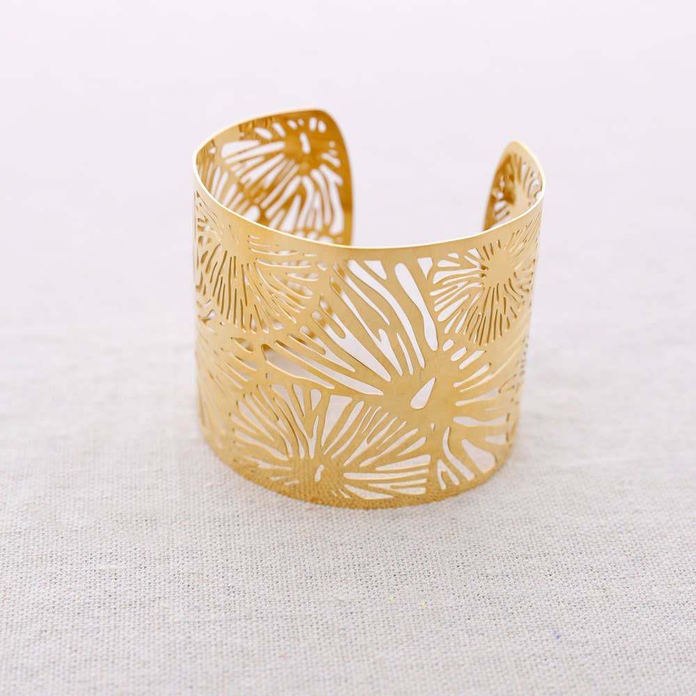 Bracelet tropical ajustable en acier: Or