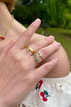 Bague en acier inoxydable 424RX196: Or / Acier inoxydable