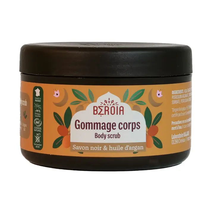 Gommage corps savon noir et huile d’argan
