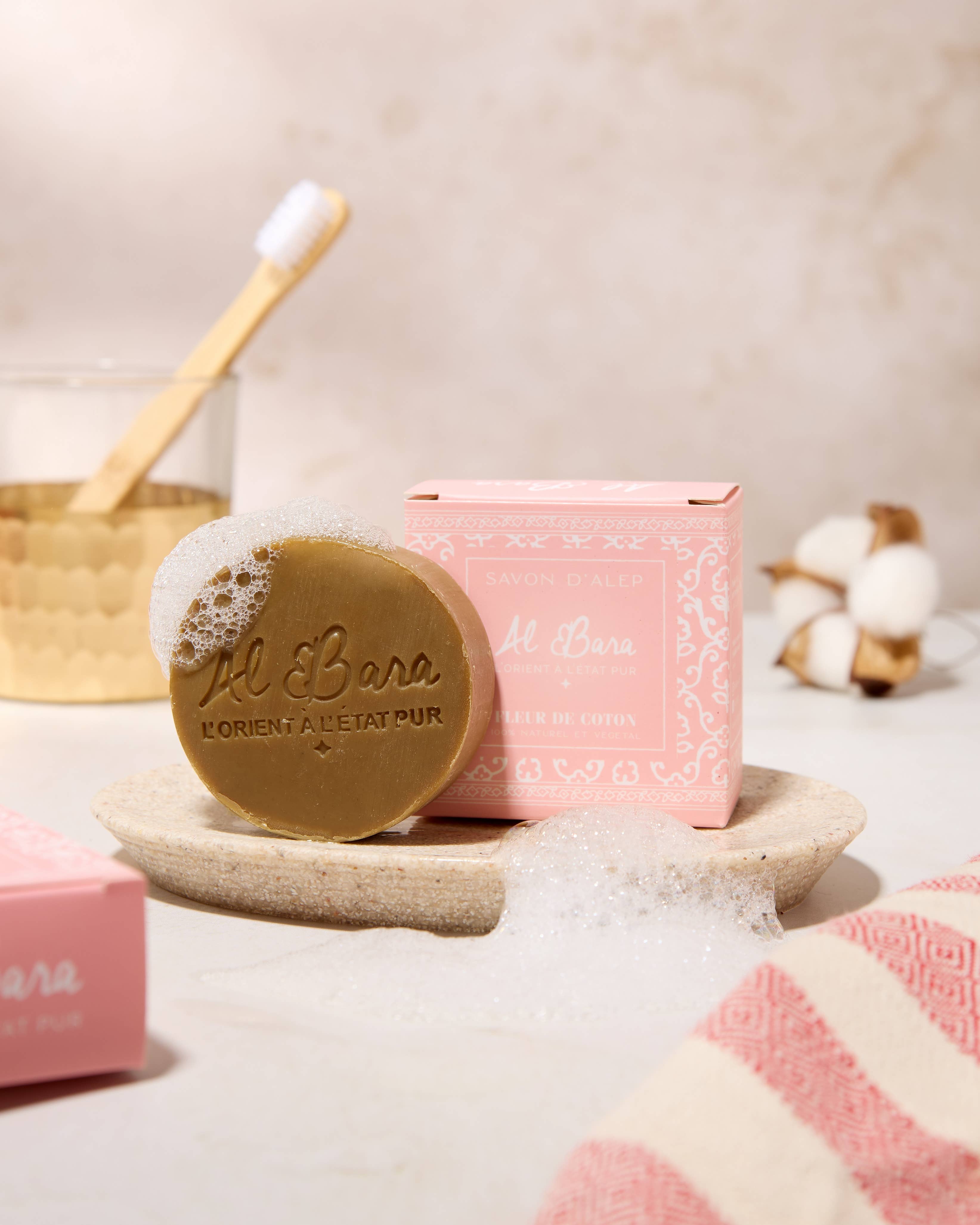 Savon d'Alep parfumé 50g fleur de coton 