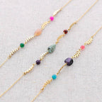 Collier Steel Stones Leaves: Mûrier