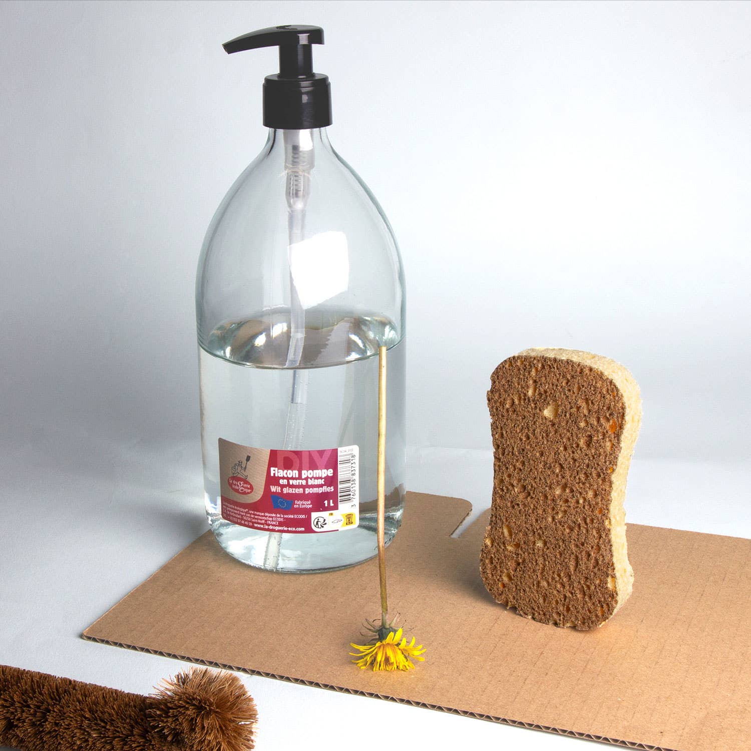 Flacon Pompe En Verre Blanc 1 L - La Droguerie