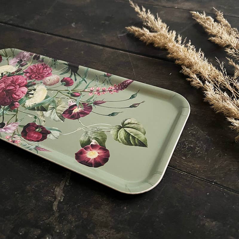 Plateau jardin de fleurs en fleurs 32x15 cm