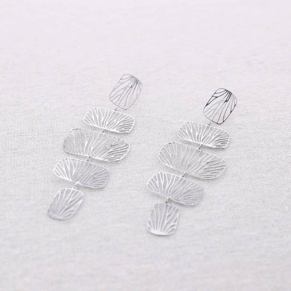 Boucles d'oreilles en acier filigrané de forme géométrique: Or