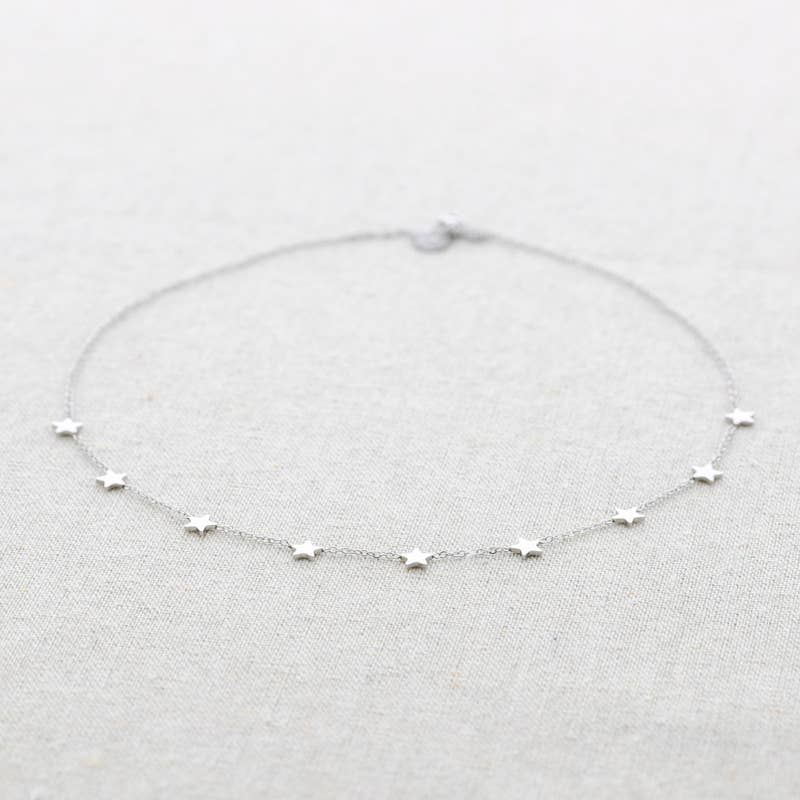 Collier en acier à neuf petites étoiles: Or