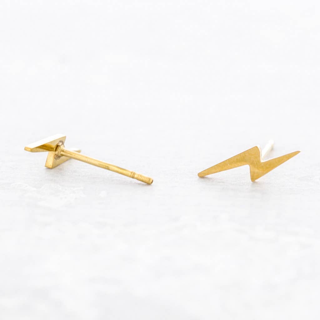 Boucles d'oreilles Éclair Acier: Or