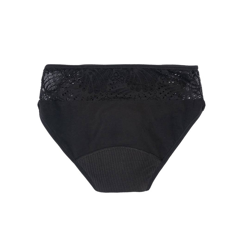 culotte taille moyenne en coton: Noir / XS