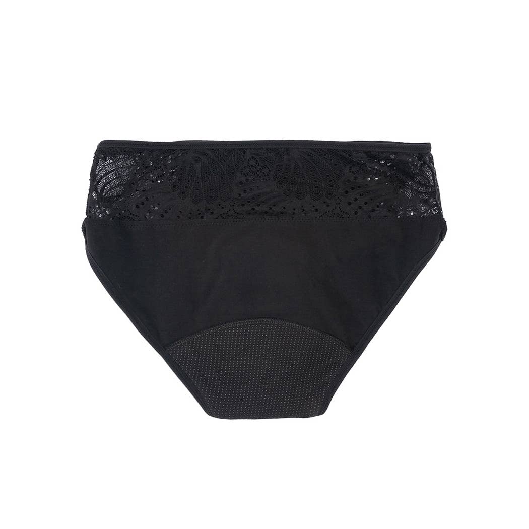 culotte taille moyenne en coton: Noir / XS