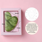Pierre de massage en jade vert - Gua Sha masseur facial