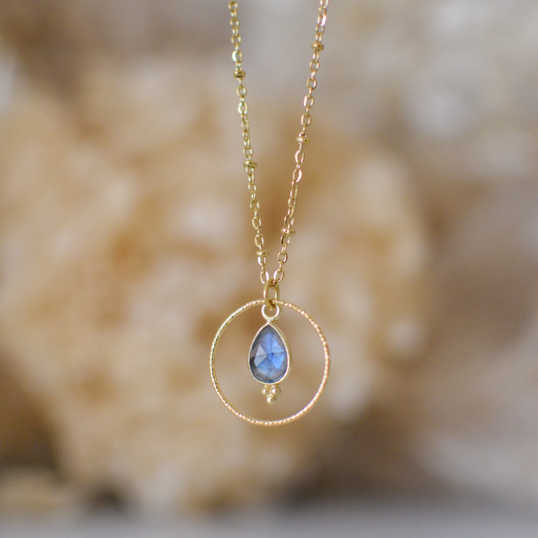 COLLIER CLEMENTINE LABRADORITE