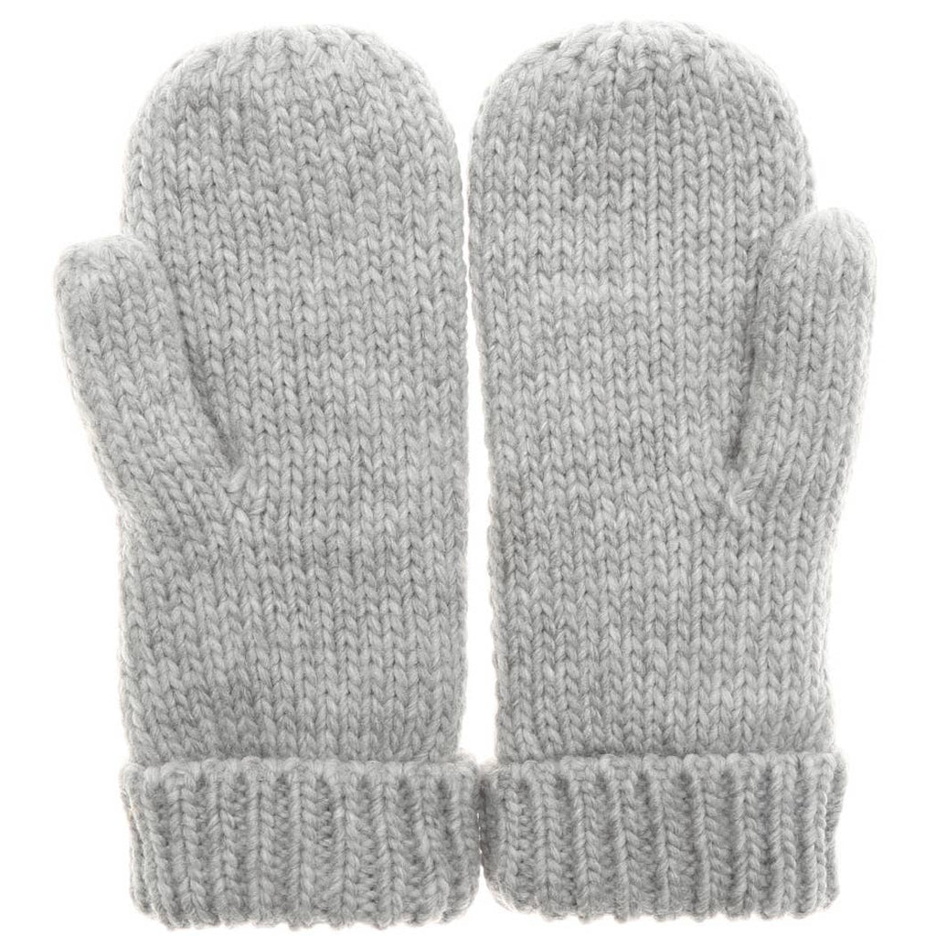 Gants d'hiver Mitaines en tricot torsadé avec doublure polaire: GRIS CLAIR / Taille unique