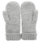 Gants d'hiver Mitaines en tricot torsadé avec doublure polaire: GRIS CLAIR / Taille unique