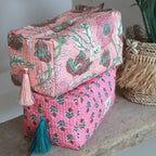 Trousse de toilette Blockprint Fez été rose M