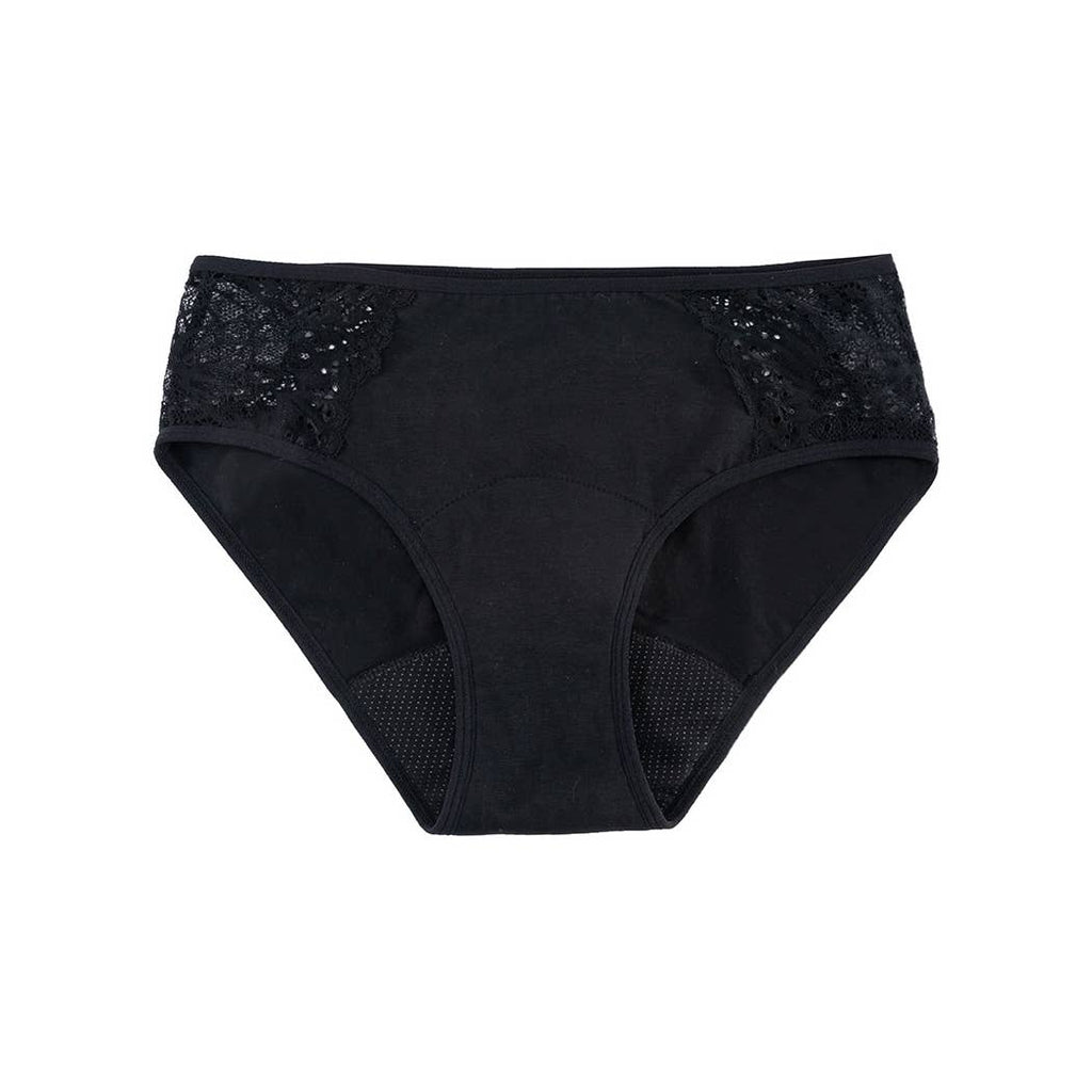 culotte taille moyenne en coton: Noir / L