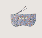 Porte lunette  100 % coton  : Petite blanche bleu