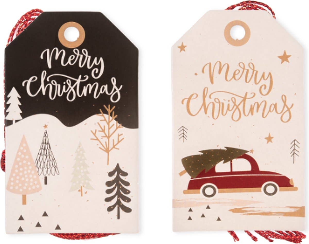 24 étiquettes cadeaux Noël - Décoration cadeaux de Noël