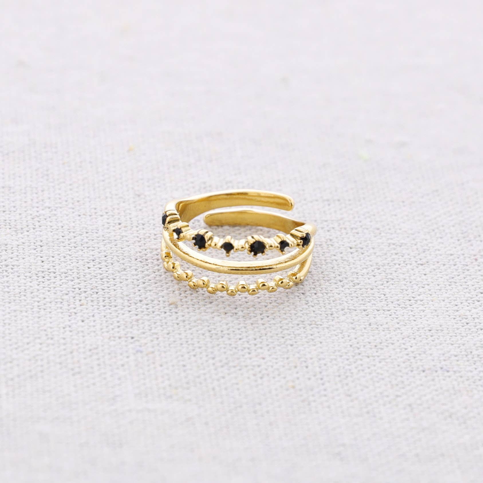 Bague Acier Plusieurs Bandes Perles: Combiné 1