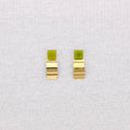 Boucles d'oreilles géométriques en acier: Vert olive
