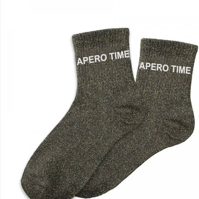 Chaussettes à paillettes APERO TIME Cadeau Anniversaire noël