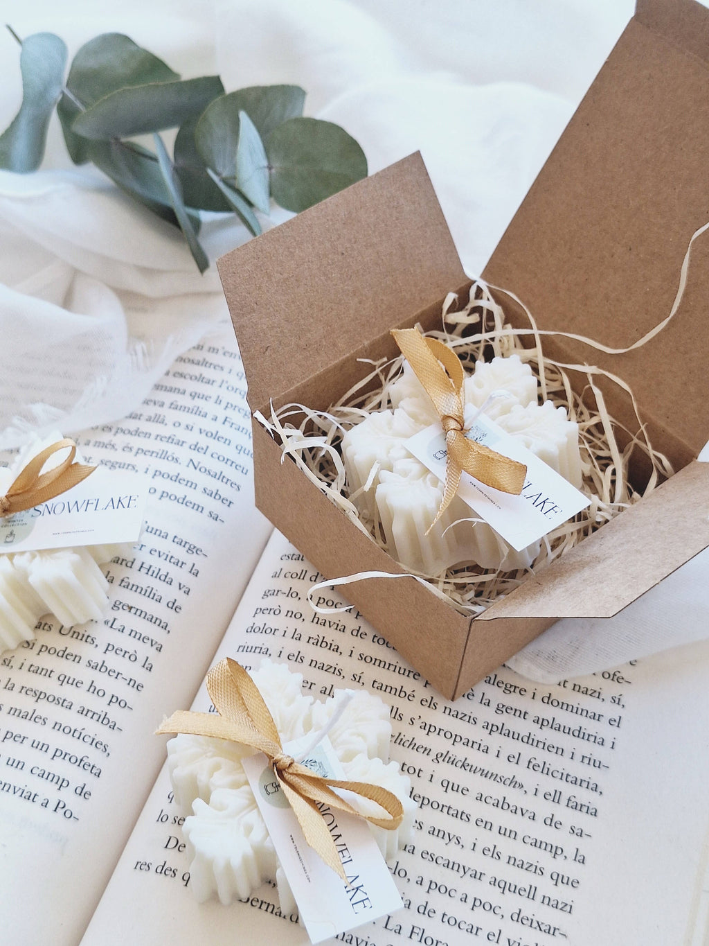 Bougie de Noël en cire de soja flocon de neige: Français / Bland